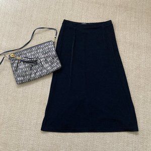 Kiara Black Liquid Knit Midi Skirt Medium